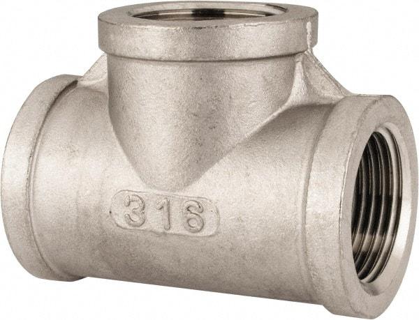 Value Collection - 1" Grade 316 Stainless Steel Pipe Tee - FNPT x FNPT x FNPT End Connections, 150 psi - Americas Industrial Supply
