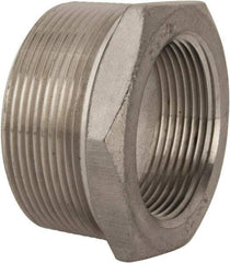 Merit Brass - 2 x 1-1/2" Grade 304 Stainless Steel Pipe Hex Bushing - MNPT x FNPT End Connections, 150 psi - Americas Industrial Supply