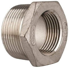 Merit Brass - 1-1/4 x 1" Grade 304 Stainless Steel Pipe Hex Bushing - MNPT x FNPT End Connections, 150 psi - Americas Industrial Supply
