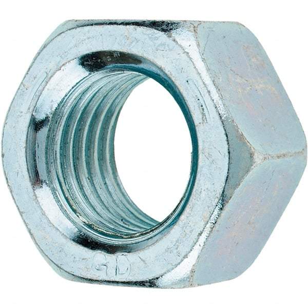 Value Collection - 7/8-9 UNC Steel Right Hand Hex Nut - 1-5/16" Across Flats, 3/4" High, Zinc-Plated Finish - Americas Industrial Supply