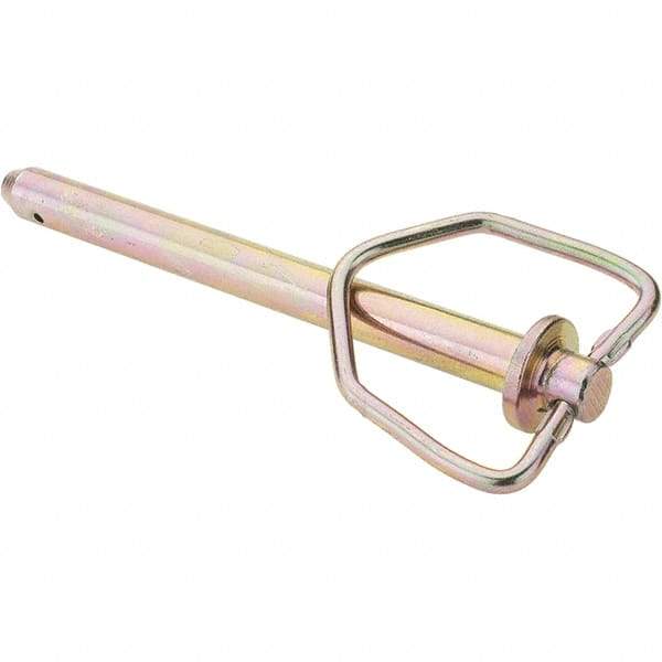 Value Collection - 5/8" Pin Diam, 7-5/8" Long, Zinc Plated Steel Pin Lock Hitch Pin - 6" Usable Length - Americas Industrial Supply