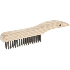 Weiler - 4 Rows x 16 Columns Steel Scratch Brush - 10" Brush Length, 10" OAL, 1-3/16 Trim Length - Americas Industrial Supply