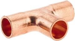 Value Collection - 1/8 x 1/8 x 1/8" Wrot Copper Pipe Tee - C x C x C - Americas Industrial Supply