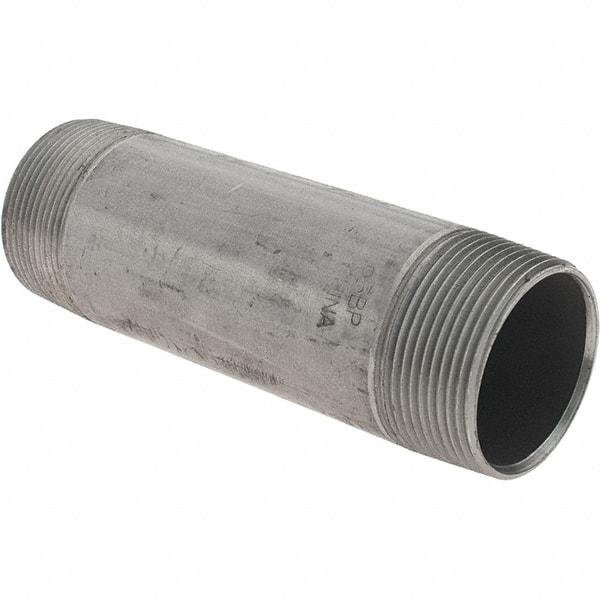 Value Collection - 1-1/2" Diam x 5-1/2" Long Steel Black Pipe Nipple - Threaded - Americas Industrial Supply