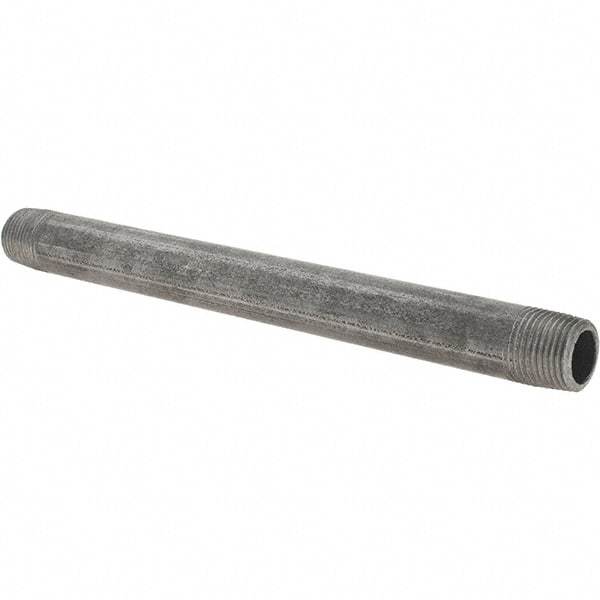 Value Collection - 3/8" Diam x 7" Long Steel Black Pipe Nipple - Threaded - Americas Industrial Supply