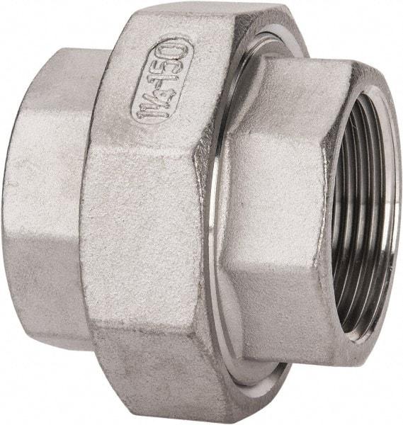 Value Collection - 1-1/4" Grade 316 Stainless Steel Pipe Union - FNPT x FNPT End Connections, 150 psi - Americas Industrial Supply