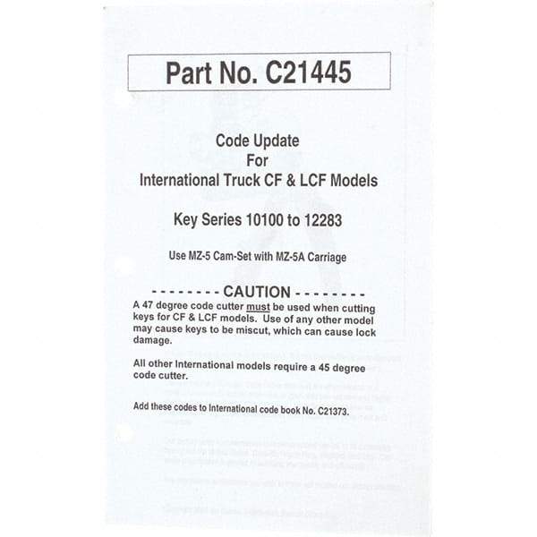 Value Collection - Code Book Key Machine - Americas Industrial Supply