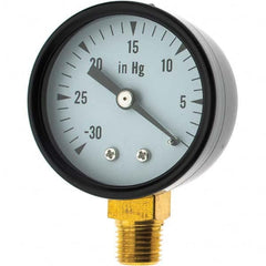 Value Collection - Vacuum Gauges Type: Analog Vacuum Gauge Thread Size: 1/4 - Americas Industrial Supply