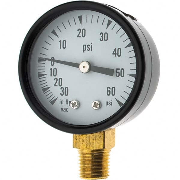 Value Collection - Vacuum Gauges Type: Analog Vacuum Gauge Thread Size: 1/4 - Americas Industrial Supply