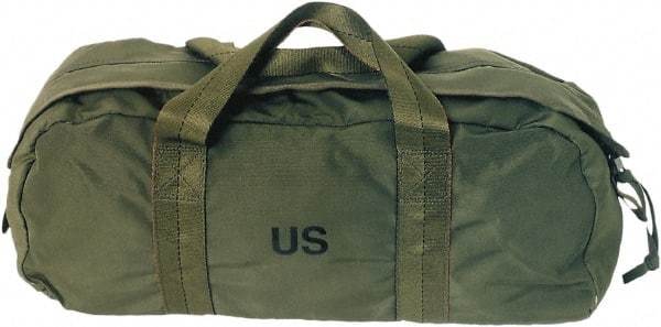 Ability One - 2 Pocket Olive Drab Canvas Tool Bag - 6" Wide x 19-1/2" Deep x 8-1/2" High - Americas Industrial Supply