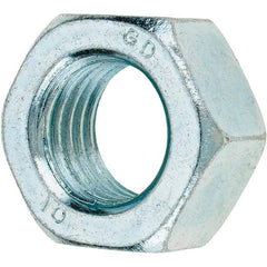 Value Collection - M20x2.50 Metric Coarse Steel Right Hand Hex Nut - 30mm Across Flats, 16mm High, Zinc-Plated Finish - Americas Industrial Supply