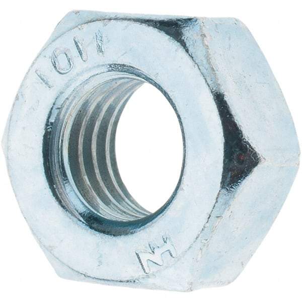 Value Collection - M10x1.50 Metric Coarse Steel Right Hand Hex Nut - 17mm Across Flats, 8mm High, Zinc-Plated Finish - Americas Industrial Supply