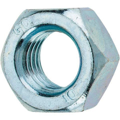 Value Collection - M12x1.75 Metric Coarse Steel Right Hand Hex Nut - 19mm Across Flats, 10mm High, Zinc-Plated Finish - Americas Industrial Supply