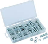 240 Pc. USS Nut & Bolt Assortment - Bolts; hex nuts and washers. Zinc oxide finish - Americas Industrial Supply
