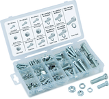 240 Pc. Metric Nut & Bolt Assortment - Bolts; hex nuts and washers. Zinc Oxide finish - Americas Industrial Supply