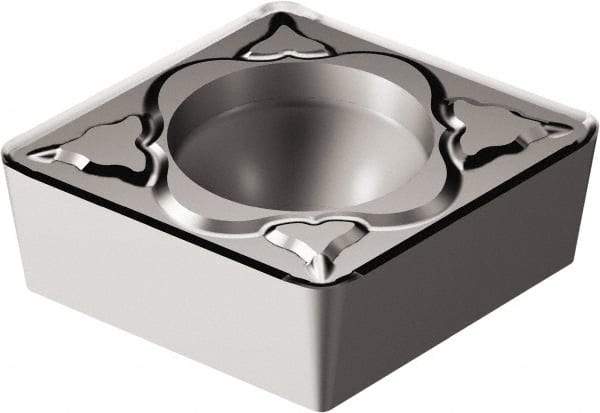 Sandvik Coromant - CCMT32.51 MM Grade 1105 Carbide Turning Insert - TiAlN Finish, 80° Diamond, 3/8" Inscr Circle, 5/32" Thick, 1/64" Corner Radius - Americas Industrial Supply