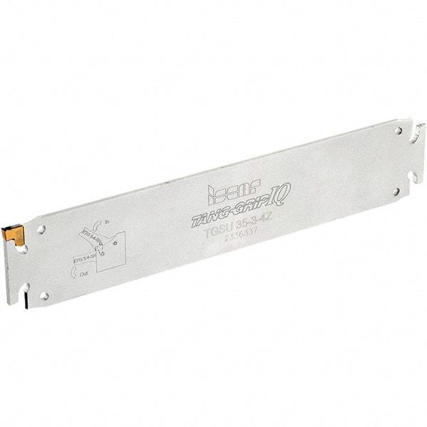 Iscar - 1.378" Blade Height, 7.2mm Blade Width, 180mm OAL, Neutral Cut, Single End Indexable Cut-Off Blade - TGSU Blade, Tang-GripIQ Series - Americas Industrial Supply