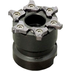 Iscar - Arbor Hole Connection, 0.157" Cutting Width, 0.189" Depth of Cut, 2" Cutter Diam, 3/4" Hole Diam, 6 Tooth Indexable Slotting Cutter - TRIB-SM Toolholder, TRI Insert, Right Hand Cutting Direction - Americas Industrial Supply