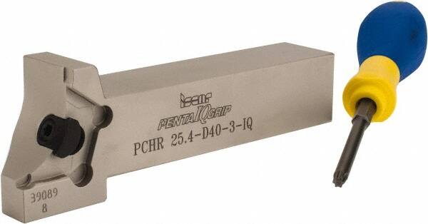 Iscar - External Thread, 0.7874" Max Depth of Cut, 3mm Min Groove Width, 5.315" OAL, Right Hand Indexable Grooving Cutoff Toolholder - 1" Shank Height x 1" Shank Width, PENTA D Insert Style, PCH Toolholder Style, Series PentaCut - Americas Industrial Supply