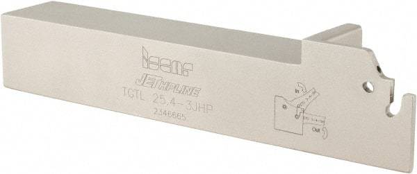 Iscar - External Thread, 1.122" Max Depth of Cut, 2.8mm Min Groove Width, 150mm OAL, Left Hand Indexable Grooving Cutoff Toolholder - 1" Shank Height x 1" Shank Width, TAG Insert Style, TGT Toolholder Style, Series Tang-Grip - Americas Industrial Supply