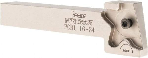 Iscar - External Thread, 0.3937" Max Depth of Cut, 1.5mm Min Groove Width, 120mm OAL, Left Hand Indexable Grooving Cutoff Toolholder - 16mm Shank Height x 16mm Shank Width, PENTA 34.. Insert Style, PCH Toolholder Style, Series PentaCut - Americas Industrial Supply