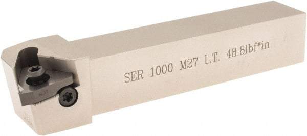 Iscar - External Thread, Right Hand Cut, 1" Shank Width x 1" Shank Height Indexable Threading Toolholder - 6" OAL, Various Insert Compatibility, SE Toolholder, Series SER - Americas Industrial Supply