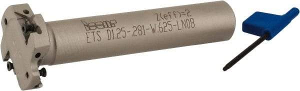 Iscar - Shank Connection, 9/32" Cutting Width, 5/16" Depth of Cut, 1-1/4" Cutter Diam, 2 Tooth Indexable Slotting Cutter - 5/8" Shank Diam, ETS-LN08 Toolholder, LNET Insert, Right Hand Cutting Direction - Americas Industrial Supply