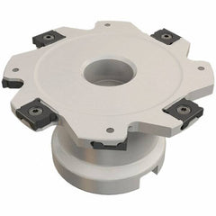 Iscar - Shell Mount B Connection, 0.118" Cutting Width, 26mm Depth of Cut, 100mm Cutter Diam, 27mm Hole Diam, 12 Tooth Indexable Slotting Cutter - FDN-LN08 Toolholder, LNET Insert, Right Hand Cutting Direction - Americas Industrial Supply