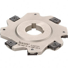 Iscar - Arbor Hole Connection, 3/16" Cutting Width, 0.7" Depth of Cut, 3" Cutter Diam, 1" Hole Diam, 10 Tooth Indexable Slotting Cutter - SDN-LN08 Toolholder, LNET Insert, Right Hand Cutting Direction - Americas Industrial Supply