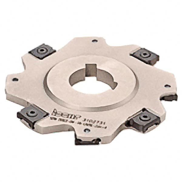 Iscar - Arbor Hole Connection, 3/16" Cutting Width, 1.47" Depth of Cut, 5" Cutter Diam, 1-1/4" Hole Diam, 16 Tooth Indexable Slotting Cutter - SDN-LN08 Toolholder, LNET Insert, Right Hand Cutting Direction - Americas Industrial Supply