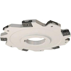 Iscar - Arbor Hole Connection, 0.197" Cutting Width, 22mm Depth of Cut, 80mm Cutter Diam, 22mm Hole Diam, 10 Tooth Indexable Slotting Cutter - SDN Toolholder, LNET Insert, Right Hand Cutting Direction - Americas Industrial Supply