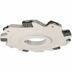 Iscar - Arbor Hole Connection, 0.157" Cutting Width, 14.8mm Depth of Cut, 63mm Cutter Diam, 22mm Hole Diam, 8 Tooth Indexable Slotting Cutter - SDN Toolholder, LNET Insert, Right Hand Cutting Direction - Americas Industrial Supply