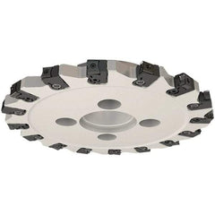 Iscar - Shell Mount C Connection, 0.551" Cutting Width, 58mm Depth of Cut, 250mm Cutter Diam, 60mm Hole Diam, 16 Tooth Indexable Slotting Cutter - FDN-CALN11 Toolholder, LNHT Insert, Right Hand Cutting Direction - Americas Industrial Supply