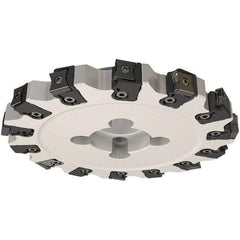Iscar - Shell Mount Connection, 0.744" Cutting Width, 40mm Depth of Cut, 160mm Cutter Diam, 40mm Hole Diam, 10 Tooth Indexable Slotting Cutter - FDN-CALN15 Toolholder, LNHT, LNKX, LNMT, LNMW Insert, Right Hand Cutting Direction - Americas Industrial Supply