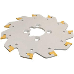 Iscar - Arbor Hole Connection, 3mm Cutting Width, 29mm Depth of Cut, 100mm Cutter Diam, 22mm Hole Diam, 8 Tooth Indexable Slotting Cutter - TGSF Toolholder, TAG Insert, Right Hand Cutting Direction - Americas Industrial Supply