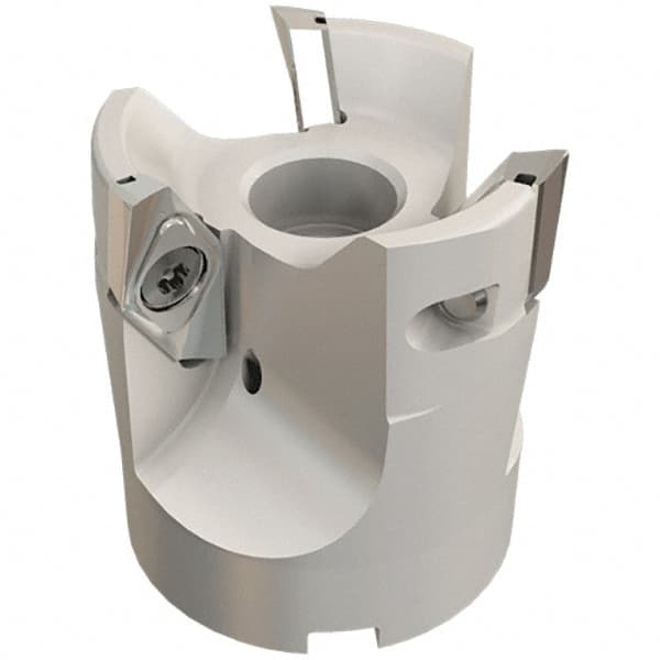 Iscar - 2 Inserts, 2" Cut Diam, 3/4" Arbor Diam, 0.4" Max Depth of Cut, Indexable Square-Shoulder Face Mill - 0/90° Lead Angle, 2.24" High, HSM90S APCR 1405 Insert Compatibility, Through Coolant, Series Helialu - Americas Industrial Supply