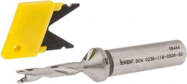 Iscar - 0.236" to 1/4" Diam, 5xD, 1.18" Max Depth, 1/2" Shank Diam, 3-1/2" OAL, Replaceable-Tip Drill - FCP, ICK, ICK-2M, ICM, ICN, ICP, iCP-2M Insert, 6 Seat Size, 45390069 Toolholder, Series SumoCham - Americas Industrial Supply