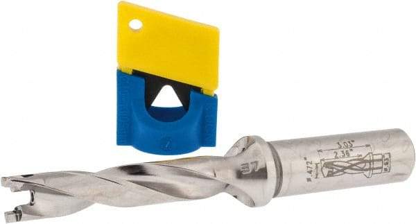 Iscar - 0.472" to 0.488" Diam, 5xD, 2.36" Max Depth, 5/8" Shank Diam, 4.92" OAL, Replaceable-Tip Drill - FCP, ICK, ICK-2M, ICM, ICN, ICP, iCP-2M Insert, 12 Seat Size, 45391299 Toolholder, Series SumoCham - Americas Industrial Supply
