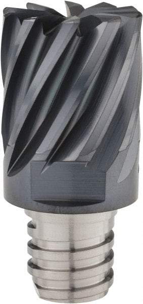Iscar - MM EC Grade IC908 Carbide End Milling Tip Insert - TiAlN Finish, 10 Flutes, 3/4" Cutting Diam, 0.62" Depth of Cut, 1" Extension, 0.032" Cnr Rad, 30° Helix - Americas Industrial Supply