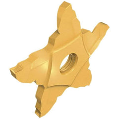 Iscar - 34F40004022PENTA F Grade IC908, 4mm Cutting Width Carbide Grooving Insert - 5mm Max Depth of Cut, Left Hand, 0.4mm Corner Radius, TiAlN Finish - Americas Industrial Supply