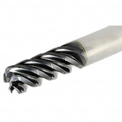 Iscar - 5/8" Diam, Variable Pitch, 1.2" LOC, 4 Flute Solid Carbide 0.13" Corner Radius Roughing End Mill - AlTiN Finish, 3-1/2" OAL, 5/8" Shank Diam, Single End, Centercutting, 38° Helix - Americas Industrial Supply