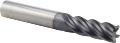 Iscar - 1/2", 5 Flute, Single End, Solid Carbide, 0.025" Corner Radius End Mill - 3-1/2" OAL, Right Hand Flute, 1-1/4" LOC, Right Hand Cut - Americas Industrial Supply