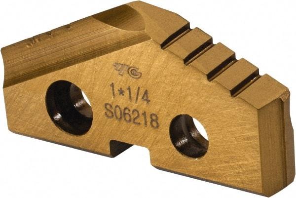 Value Collection - 1-1/4" Diam x 3/16" Thick, Seat Code 2, 132° Included Angle Spade Drill Insert - TiN Coated, Cobalt, Series T-A - Americas Industrial Supply