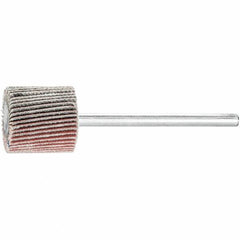 PFERD - 5/8" Diam x 5/8" Face Width, Aluminum Oxide Coated Mounted Flap Wheel - 1/8" Shank Mount, 240 Grit, 50,000 Max RPM - Americas Industrial Supply
