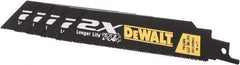 DeWALT - 6" Long x 1" Thick, Bi-Metal Reciprocating Saw Blade - Straight Profile, 14 to 18 TPI, Toothed Edge - Americas Industrial Supply