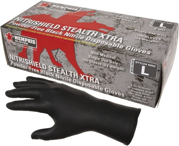 MCR Safety - Size M, 6 mil, Powder Free Nitrile Disposable Gloves - Americas Industrial Supply