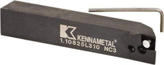 Kennametal - 1.108...93DEG, Left Hand Cut, -3° Lead Angle, 25mm Shank Height x 25mm Shank Width, Positive Rake Indexable Turning Toolholder - 150mm OAL, D2FIX15..LHP/FN/MS Insert Compatibility, Series Fix-Perfect - Americas Industrial Supply