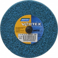 Norton - 3" Medium Grade Aluminum Oxide Deburring Disc - Quick Change Connection - Americas Industrial Supply