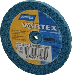 Norton - 2" Diam, 1/8" Face Width, 1/8" Center Hole, Medium Grade, Aluminum Oxide Deburring Wheel - Unitized, Medium Density 7 Grade - Americas Industrial Supply