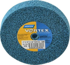 Norton - 3" Diam, 1/2" Face Width, 1/4" Center Hole, Medium Grade, Aluminum Oxide Deburring Wheel - Unitized, Medium Density 5 Grade - Americas Industrial Supply